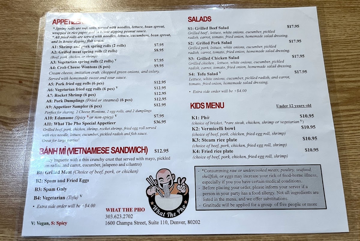 What The Pho Menu - Image 1