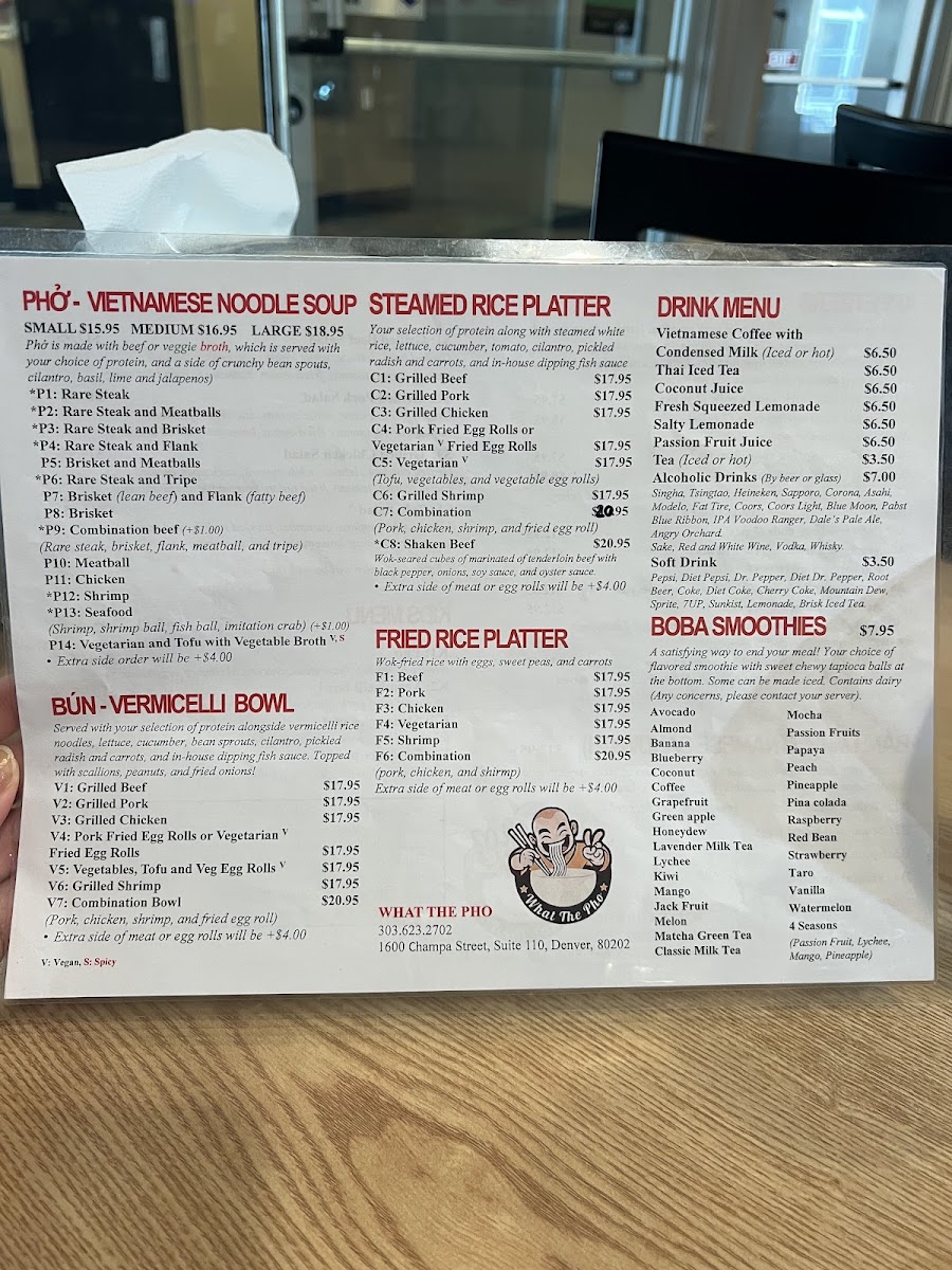 What The Pho Menu - Image 2
